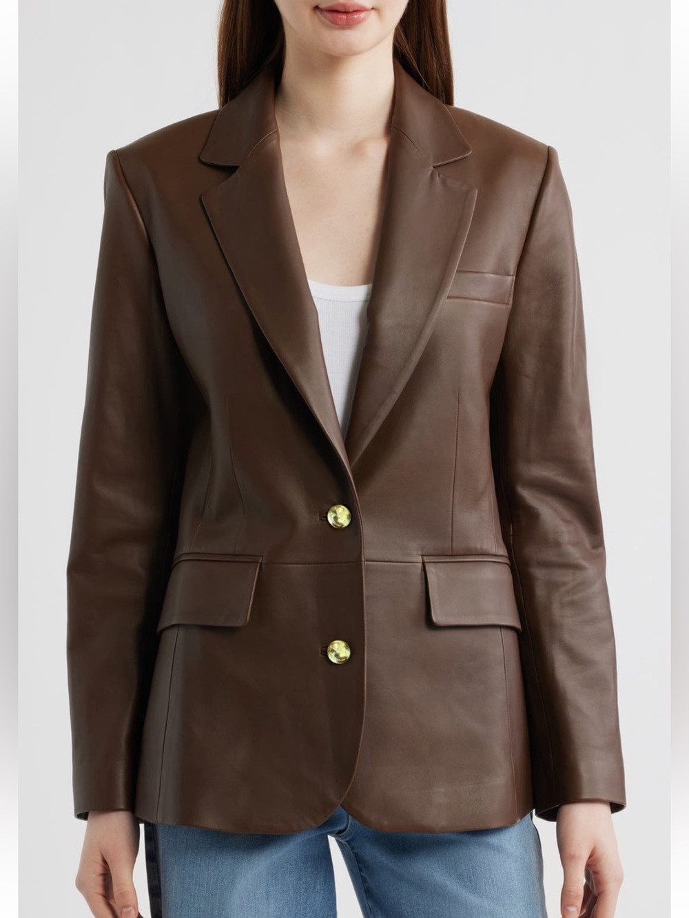 Rag & bone Brown Archer Leather Blazer Jacket NWT - Picture 5 of 10